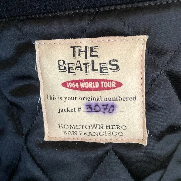 VINTAGE ‘The Beatles 1964 World Tour’ Limited Edition Crew Jacket Size XL RARE - Picture 5 of 15